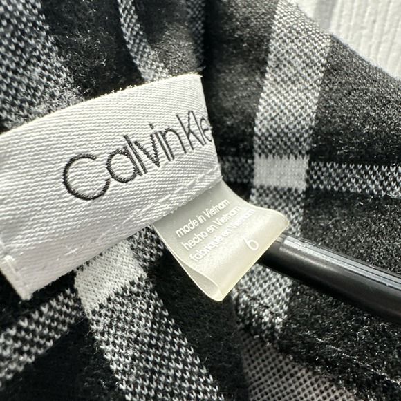 Calvin Klein Black White Crewneck Short Sleeve Wear To Work Sheath Dress Size 6 - Picture 5 of 5